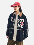Spring Streetwear Embroidered Cargo Varsity Jacket