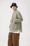 Winter High Quilted Solid Color Parka Cargo Jacket