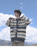 Casual Retro Cozy Striped Knitted Cardigan