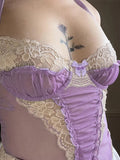 Y2K Lace Sheer Cropped Top