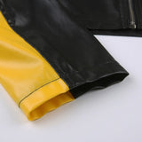 Y2K Biker Patchwork Crop Jacket