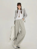 Solid Color High Waist Wide Sweatpants