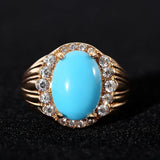 Exquisite Blue Stone Gold Ring