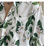 Casual Vintage Flower Print Hawaiian Beach Shirt