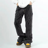 Cyber Washed Black Baggy Stacked Jeans