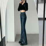 Slimming Retro High Waist Flared Straight Jeans