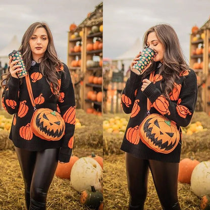 Halloween Oversized Pumpkin Sweater