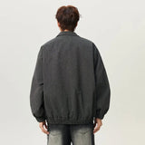 Stylish Plaid Design Stand Collar Zipper Jacket