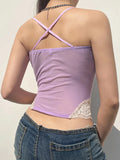 Y2K Lace Sheer Cropped Top