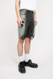 Gradient Ripped Washed Denim Shorts