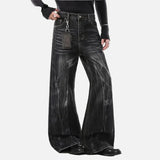 Streetwear Lightning Pattern Vintage Wide Leg Jeans