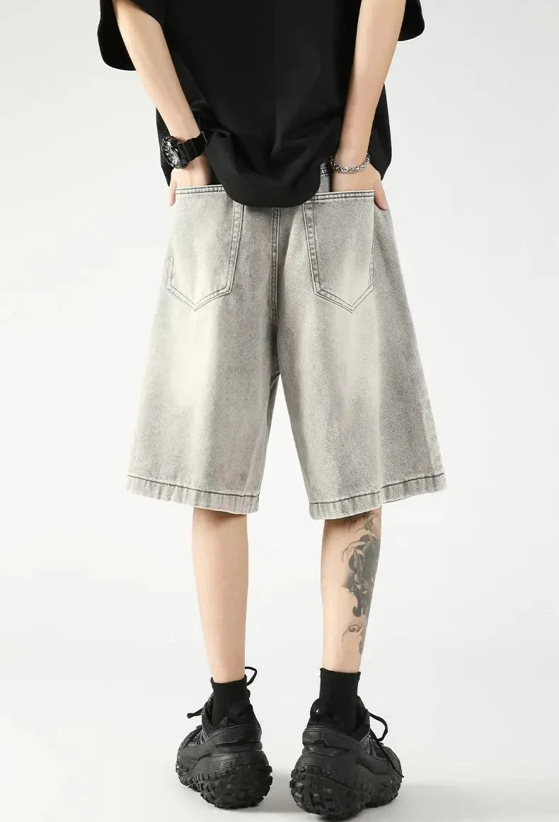 Streetwear Loose Straight Leg Denim Short