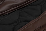 Retro Rivets Embroidery PU Leather Hooded Jacket