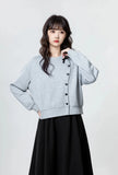 korean Tender Bow Button Up Sweater