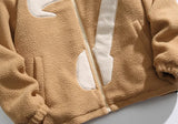 Plush Velvet Embroidered Furr Puffer Jacket