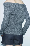Casual Solid Knitting Slash Neck Sweater