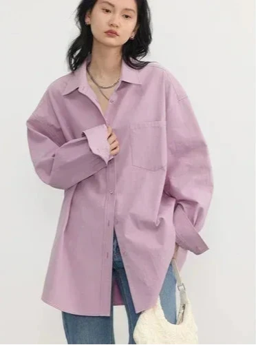 Light Academia Relaxed Fit Button-Up Shirt