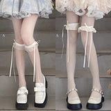 Coquette Thigh-High Lace-Up Fishnet