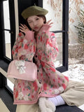 Soft Girl Floral Knit Buttoned Sweater