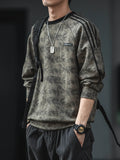 Streetwear Suede Striped Sport Sweatshirt