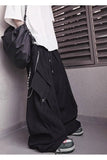 Distressed Detail Elastic Waist Cargo Pants