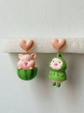 Yellow Piggy Love Earrings