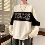 Colorful Patchwork Letter Print O-Neck Sweatshirt