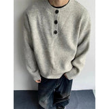 Plush Luxury Button Casual Long Sleeve Knit Sweater