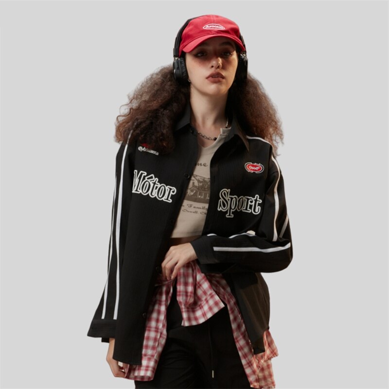 Motorcycle Oversized Black Shirt