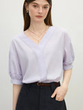 Women Classic Effortless Summer V-Neck Linen Shirt