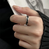 Simple Black Glaze Open Rings