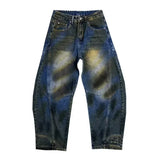 Cool Retro Graffiti Painted Punk Baggy Jeans