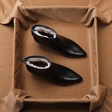 Vintage Pointed Toe Winter Ankle Fur Boot