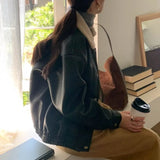 French Retro Motorcycle Faux Leather Jacket