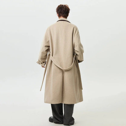 Korean Style Simple Solid Color Woolen Coat