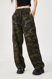 Mid-waist Camouflage Cargo Pants