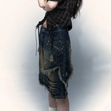 Vintage Grunge Aesthetic Distressed Denim Jeans