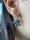 Geometric Charm Hoop Earring
