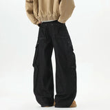 Streetwear High-Street Wide Leg Cargo Jeans