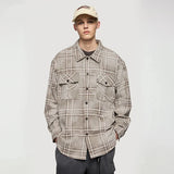 Vintage Plaid Oversized Long Sleeve Shirt
