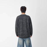 Textured Knit Crew Neck Long Sleeve Sweatshirt
