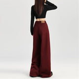Retro Loose Red Emo High Waist Denim Jeans