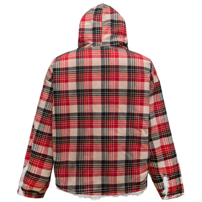 Winter Flexible Plaid Fox Fur Collar Retro Jacket