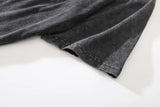 Warm Skeleton Print Washed Oversized Gothic T-Shirt