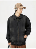 Fashionable Retro Stylish Zipper Splice Jacket