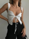 Women Chic Ruffle Trim Vest