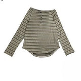 Women Streetwear Vintage Striped Slash Neck Grunge T-Shirt