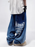 Vintage Streetwear Elastic Waist Wide Leg Jeans