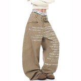 Premium Streetwear Khaki Baggy Wide Leg Jeans