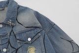 Retro Spider Web Denim Jacket